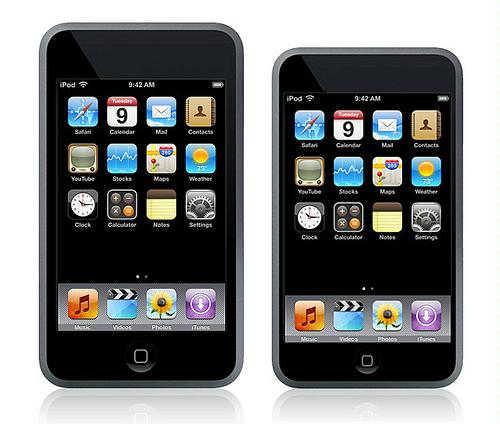 2nd Gen. Ipod Touch is smaller and thinner. It also has a volume changer